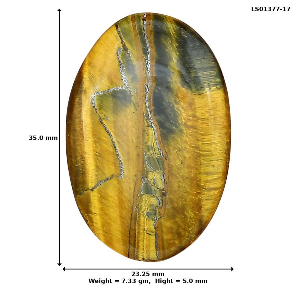 Blue Tiger Eye 35x23.25x5 mm Oval Gemstone LS01377-17