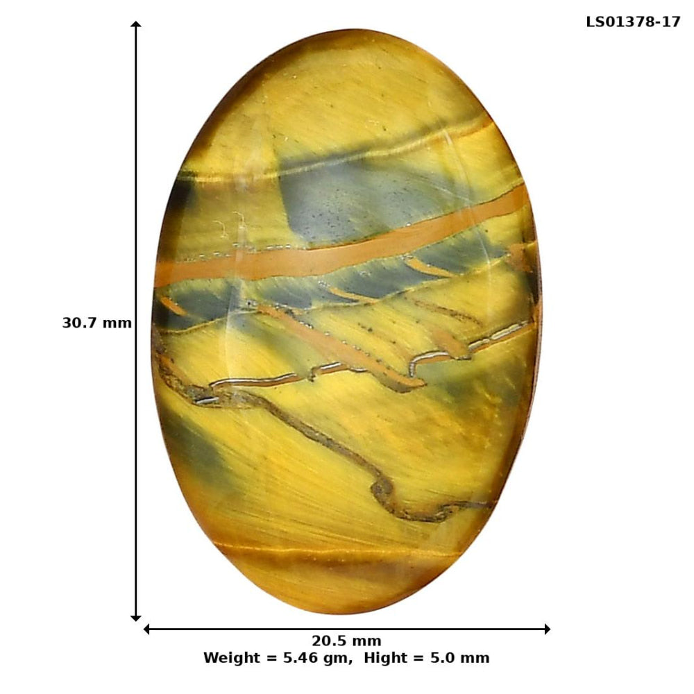Blue Tiger Eye 30.7x20.5x5 mm Oval Gemstone LS01378-17