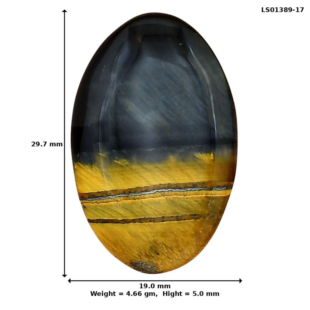 Blue Tiger Eye 29.7x19x5 mm Oval Gemstone LS01389-17