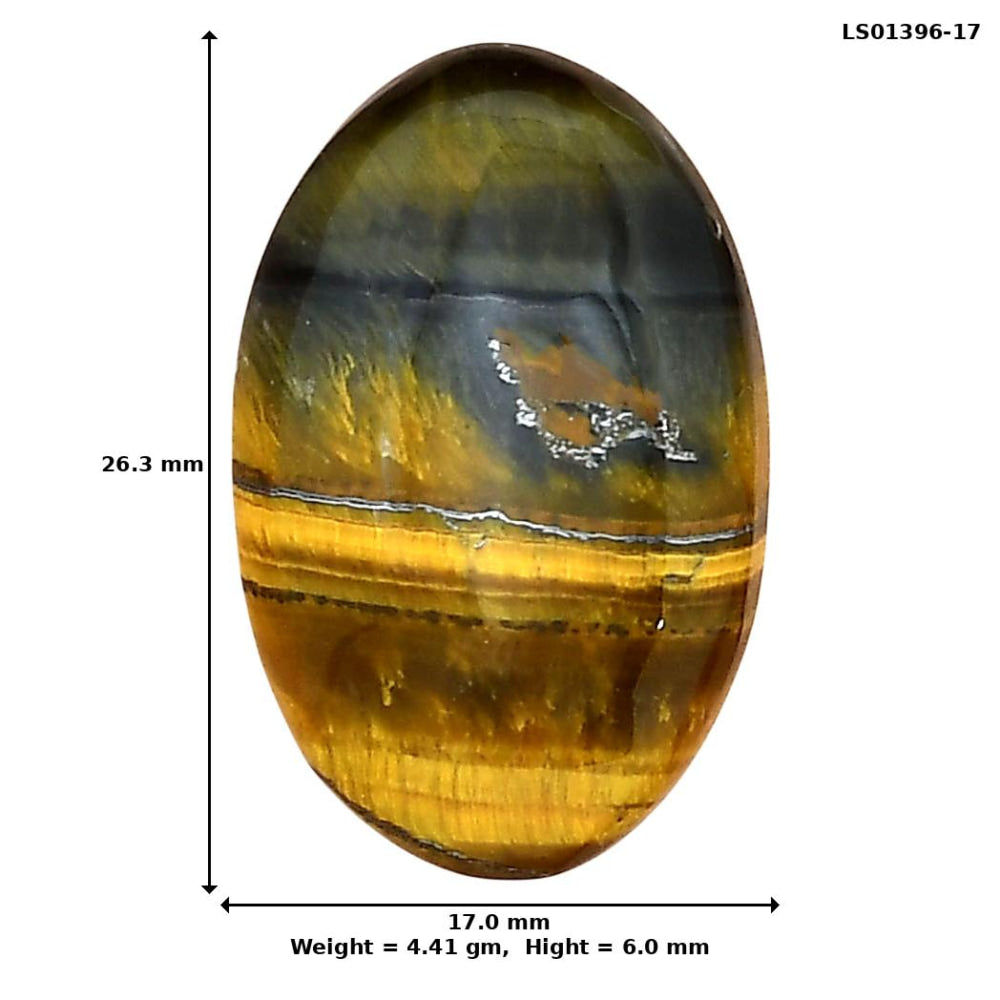 Blue Tiger Eye 26.3x17x6 mm Oval Gemstone LS01396-17
