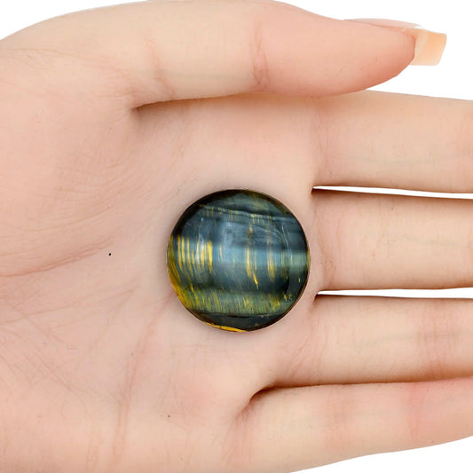 Blue Tiger Eye 26.4x26.4x6 mm Round Gemstone LS01399-17