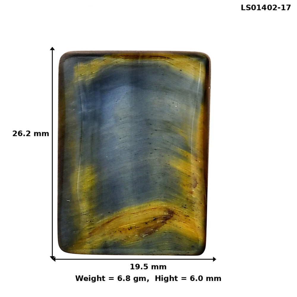 Blue Tiger Eye 26.2x19.5x6 mm Baguette Gemstone LS01402-17