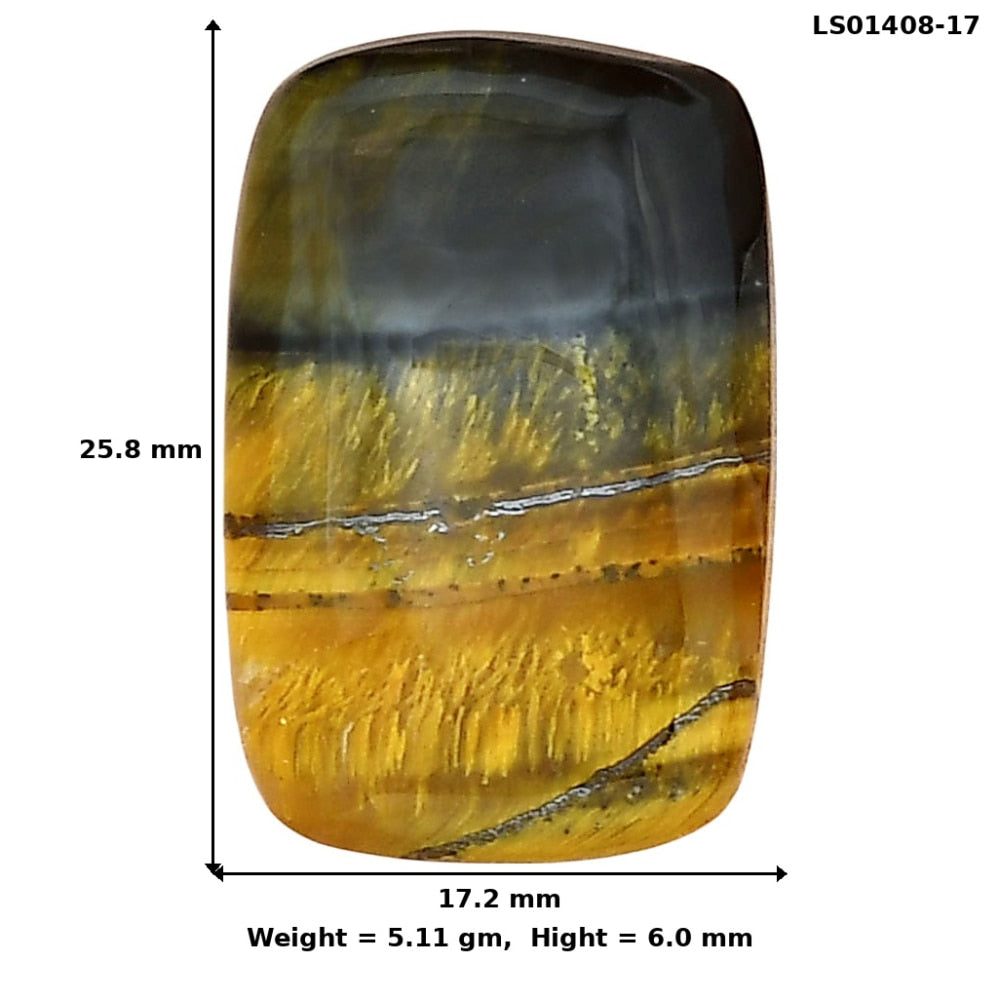 Blue Tiger Eye 25.8x17.2x6 mm Baguette Gemstone LS01408-17