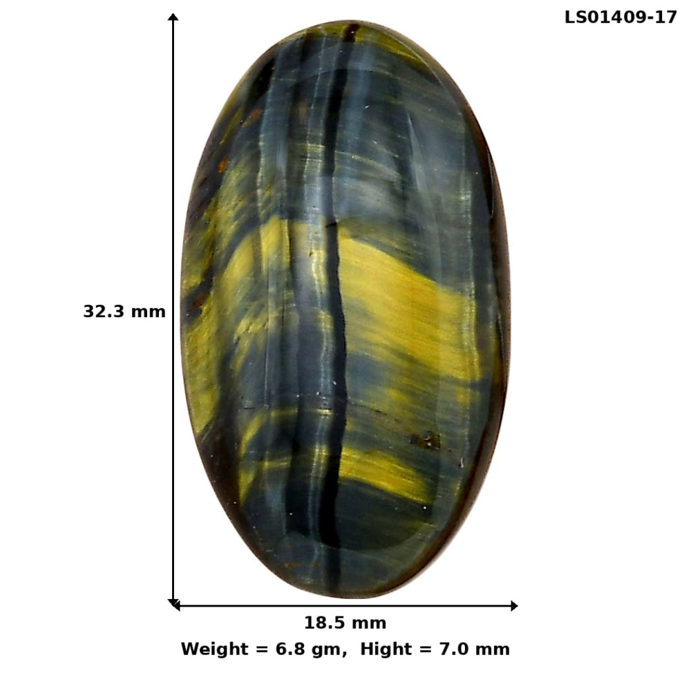 Blue Tiger Eye 32.3x18.5x7 mm Oval Gemstone LS01409-17