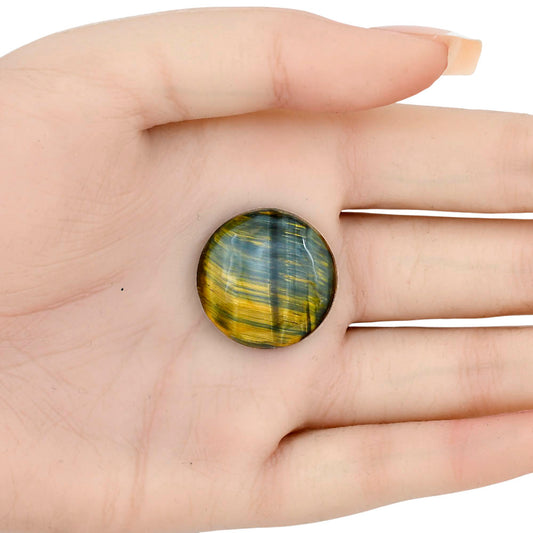 Blue Tiger Eye 24x24x6 mm Round Gemstone LS01412-17