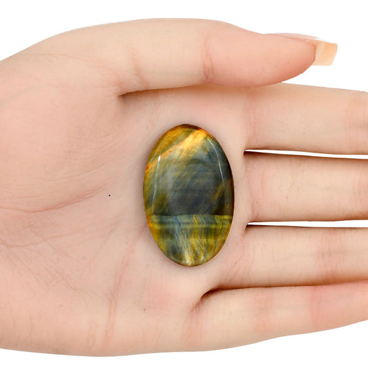 Blue Tiger Eye 37.7x24.1x4.5 mm Oval Gemstone LS01417-17