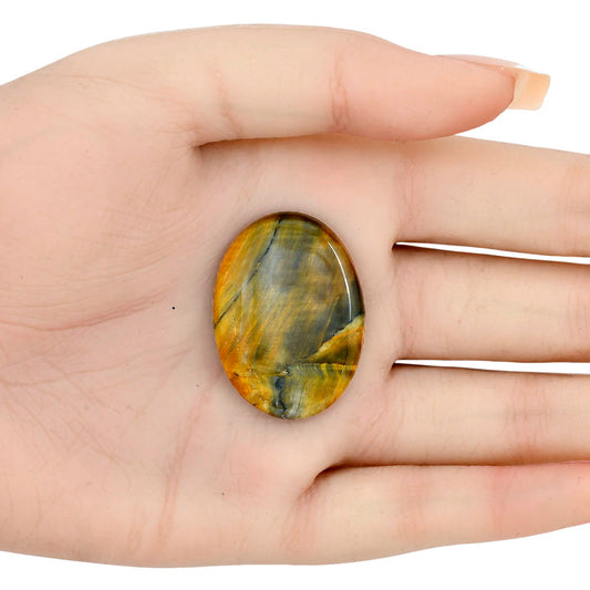 Blue Tiger Eye 34x25x5.5 mm Oval Gemstone LS01418-17