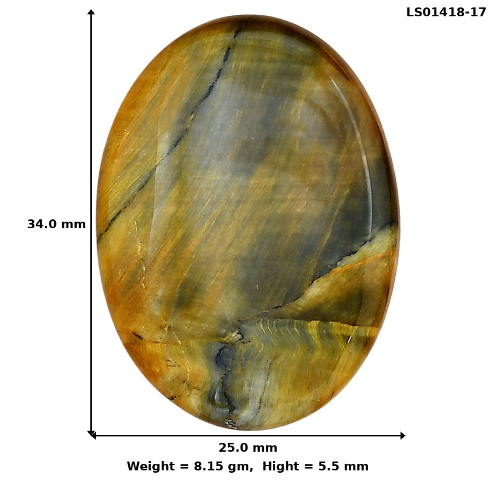 Blue Tiger Eye 34x25x5.5 mm Oval Gemstone LS01418-17