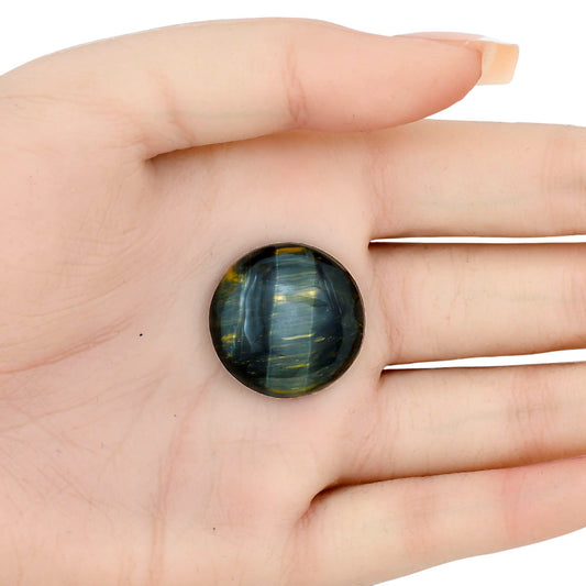 Blue Tiger Eye 23.8x23.8x6 mm Round Gemstone LS01425-17