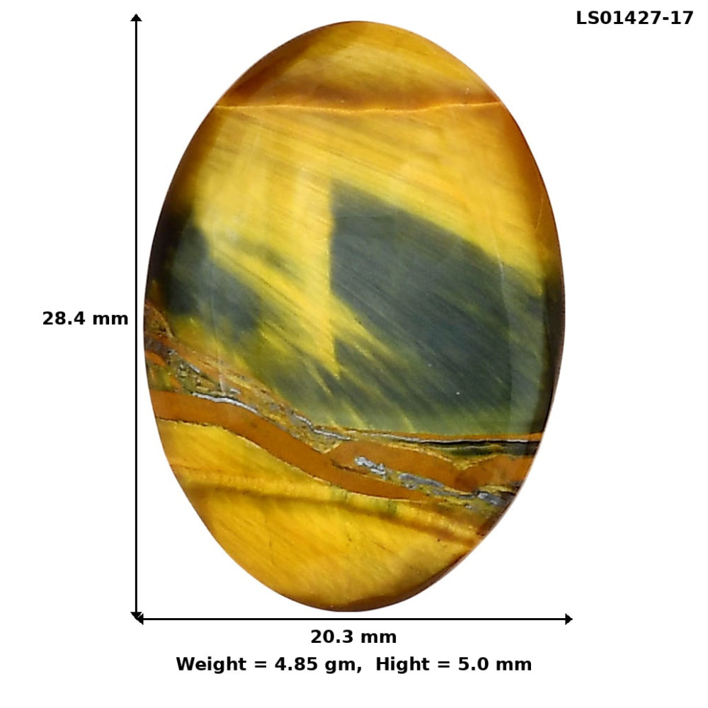 Blue Tiger Eye 28.4x20.3x5 mm Oval Gemstone LS01427-17