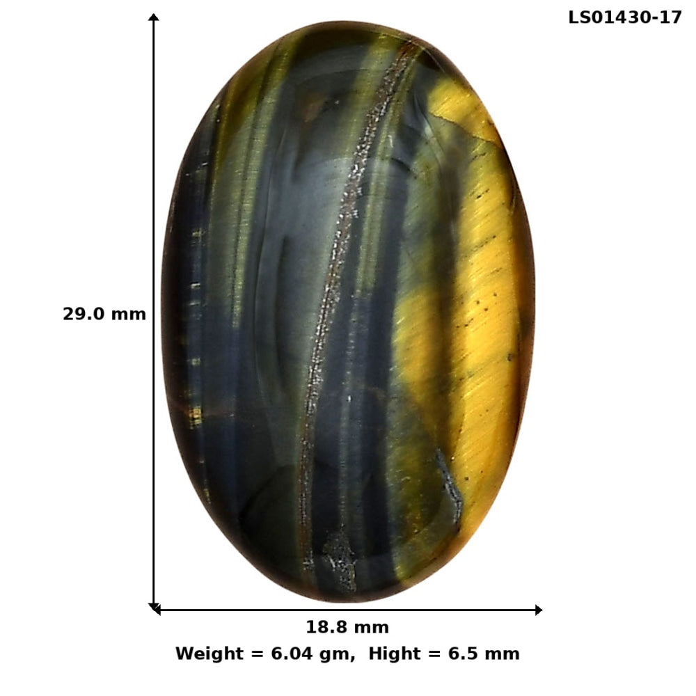 Blue Tiger Eye 29x18.8x6.5 mm Oval Gemstone LS01430-17