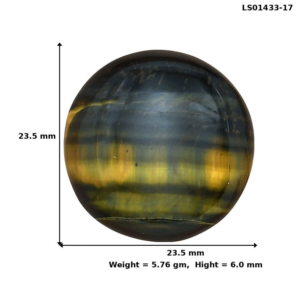 Blue Tiger Eye 23.5x23.5x6 mm Round Gemstone LS01433-17
