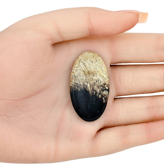 Root Plume Agate 41x23.2x4.5 mm Oval Gemstone LS01452-18