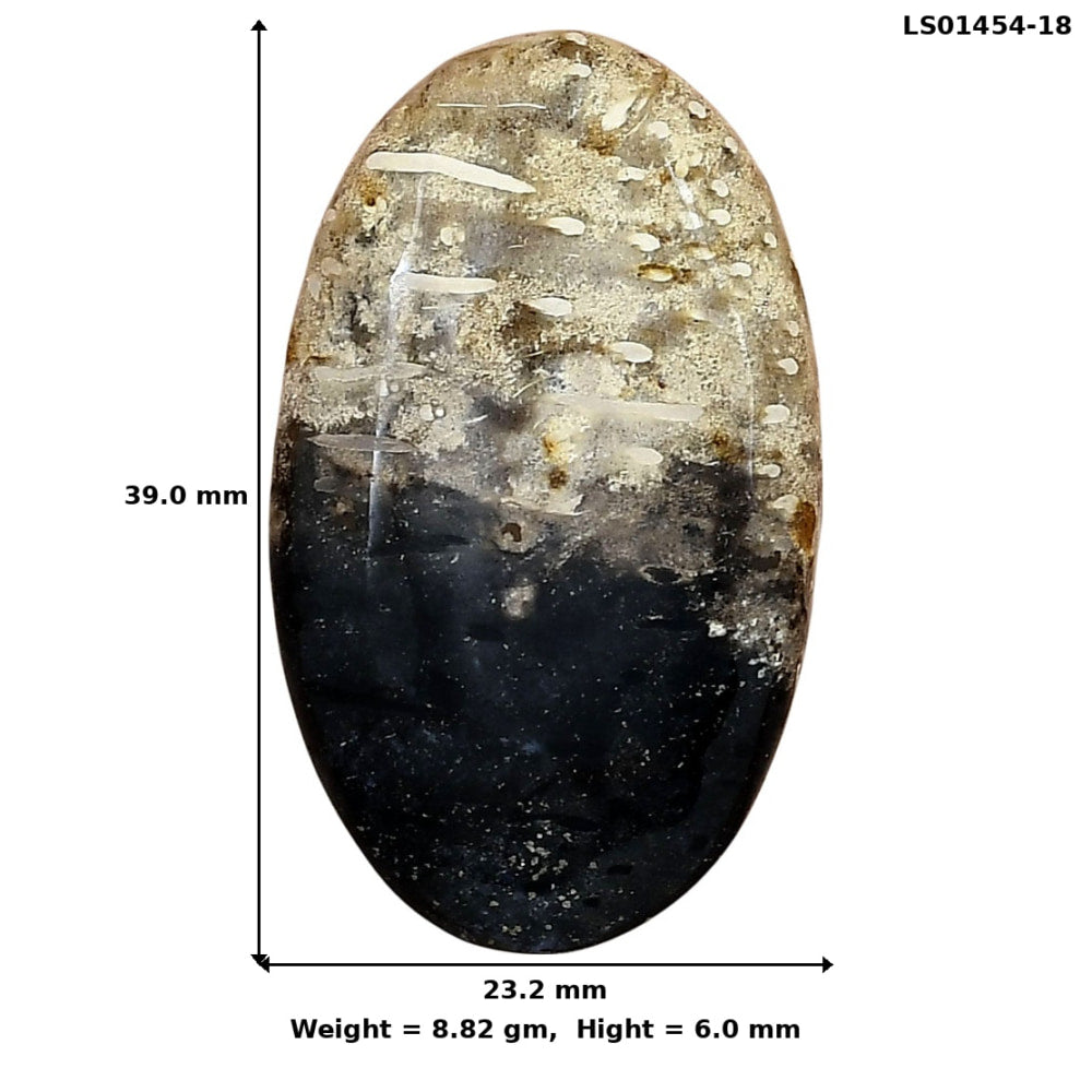 Root Plume Agate 39x23.2x6 mm Oval Gemstone LS01454-18