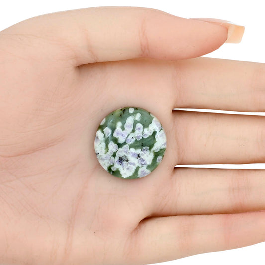 Peace Jade 25x24.5x5 mm Round Gemstone LS01496-19