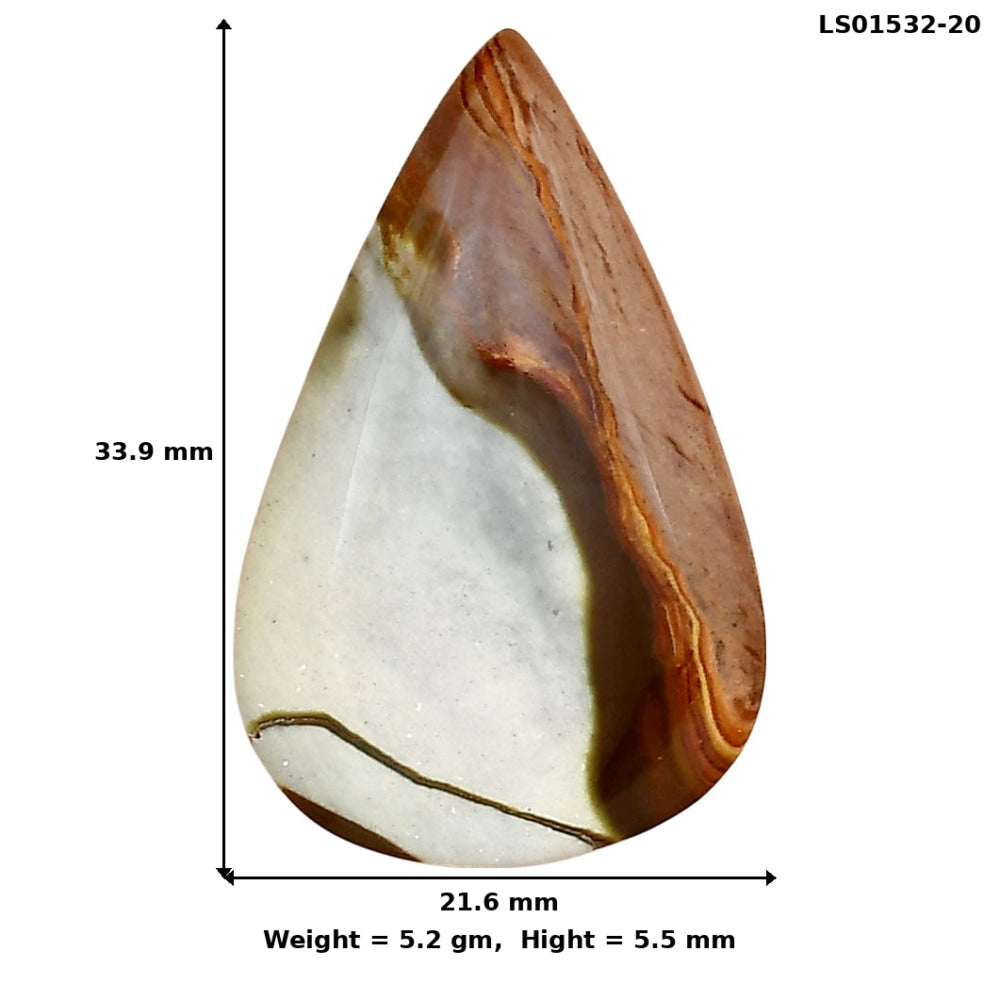 Polygram Jasper 33.9x21.6x5.5 mm Pear Gemstone LS01532-20