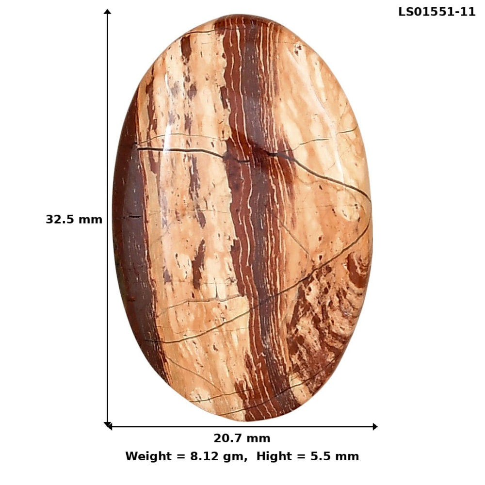 Snake Skin Jasper 32.5x20.7x5.5 mm Oval Gemstone LS01551-11