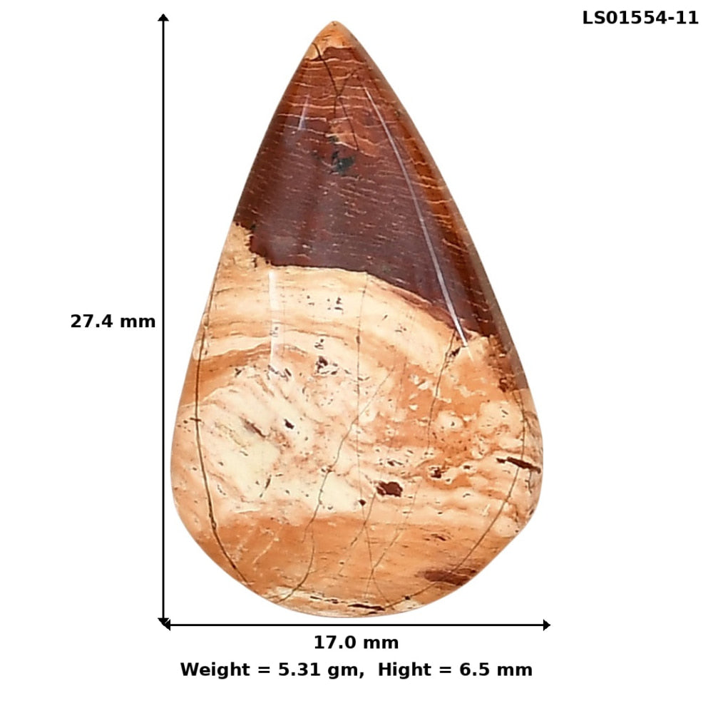 Snake Skin Jasper 27.4x17x6.5 mm Pear Gemstone LS01554-11