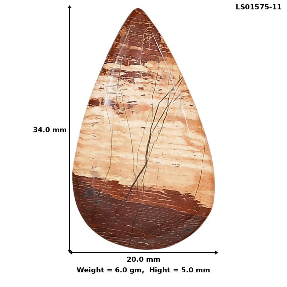 Snake Skin Jasper 34x20x5 mm Pear Gemstone LS01575-11