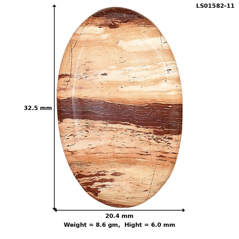 Snake Skin Jasper 32.5x20.4x6 mm Oval Gemstone LS01582-11