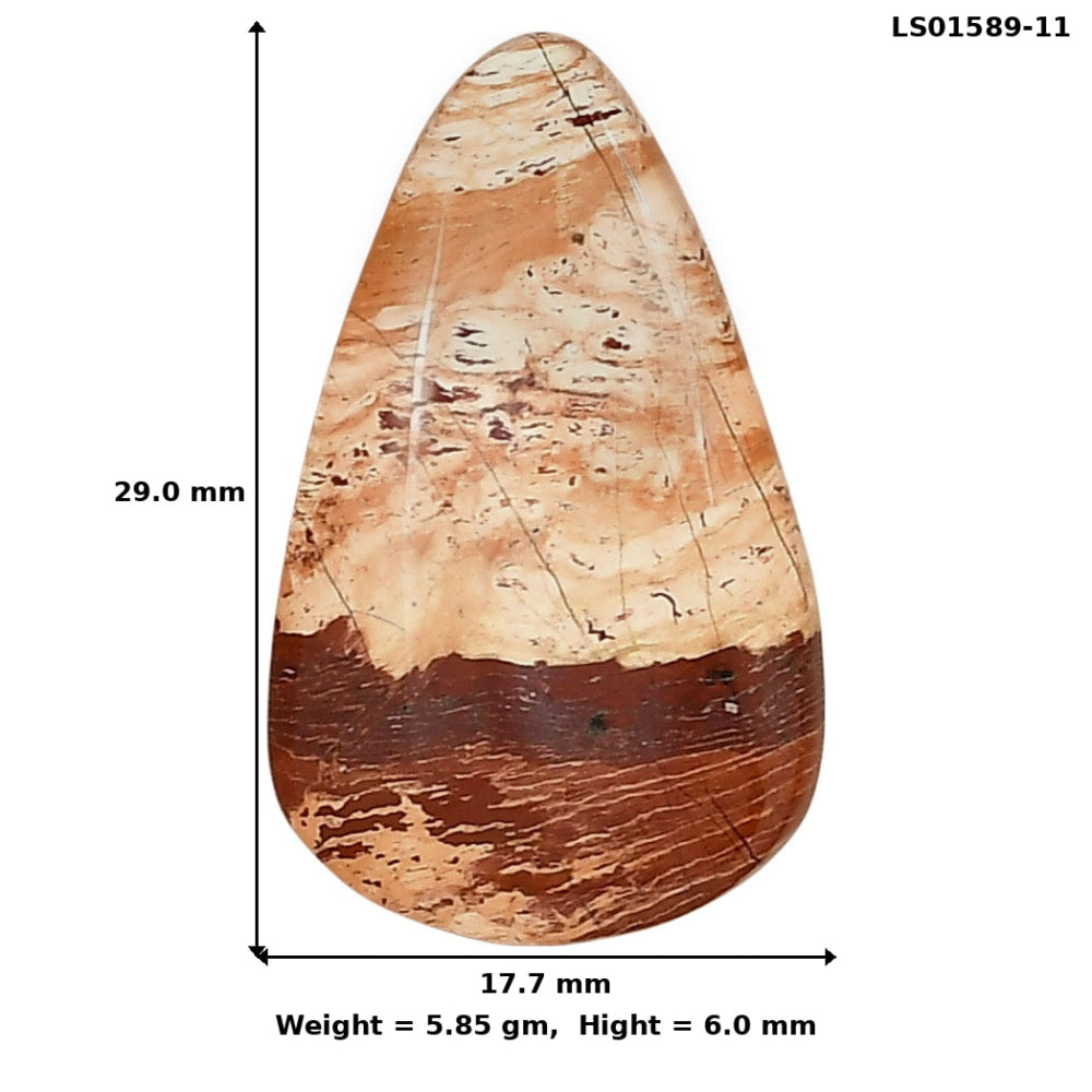 Snake Skin Jasper 29x17.7x6 mm Pear Gemstone LS01589-11