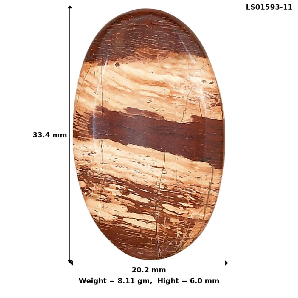 Snake Skin Jasper 33.4x20.2x6 mm Oval Gemstone LS01593-11
