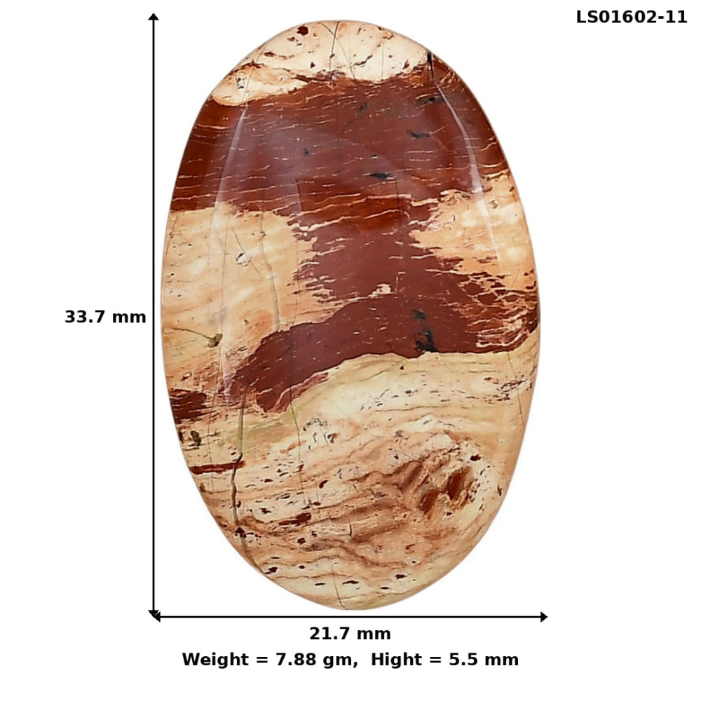 Snake Skin Jasper 33.7x21.7x5.5 mm Oval Gemstone LS01602-11