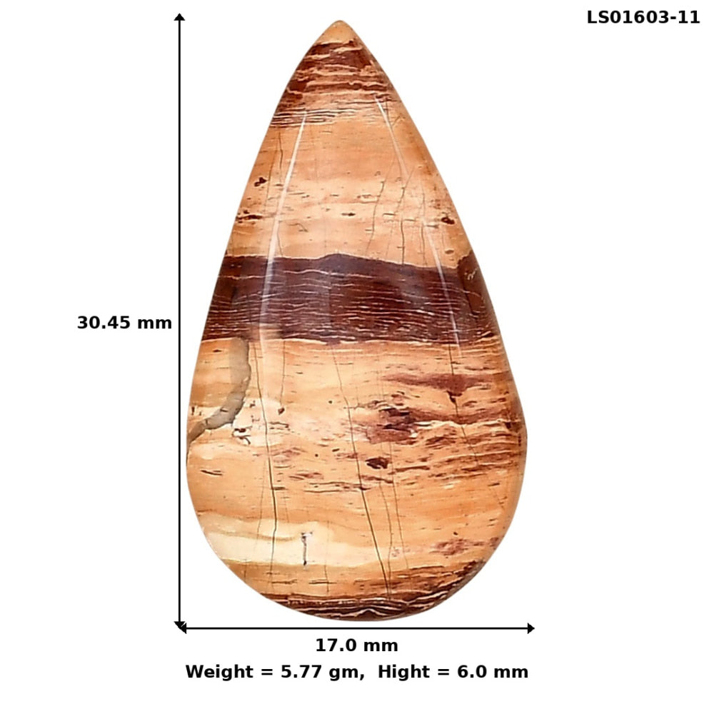 Snake Skin Jasper 30.45x17x6 mm Pear Gemstone LS01603-11
