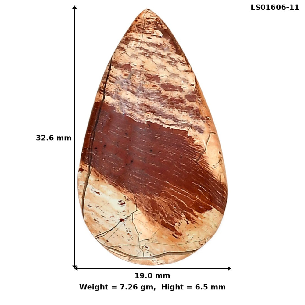 Snake Skin Jasper 32.6x19x6.5 mm Pear Gemstone LS01606-11