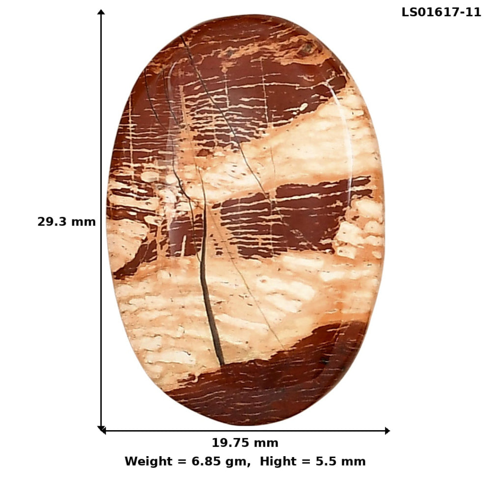 Snake Skin Jasper 29.3x19.75x5.5 mm Pear Gemstone LS01617-11