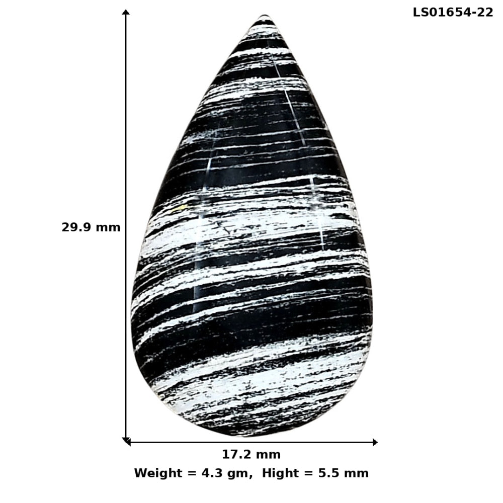 Silver Leaf Obsidian 29.9x17.2x5.5 mm Pear Gemstone LS01654-22