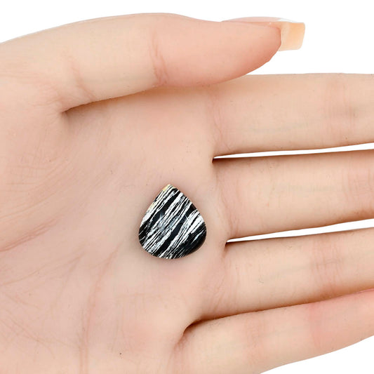 Silver Leaf Obsidian 17.3x16x6 mm Pear Gemstone LS01657-22