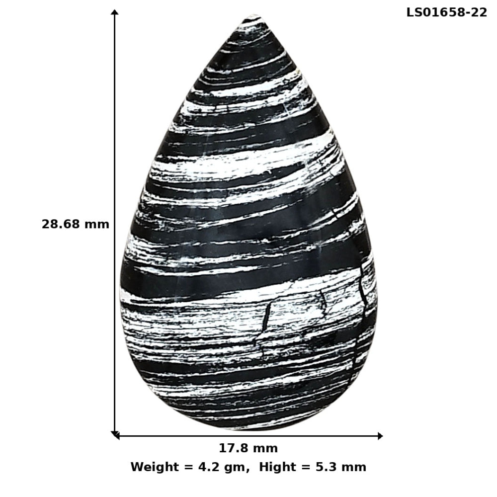 Silver Leaf Obsidian 28.68x17.8x5.3 mm Pear Gemstone LS01658-22