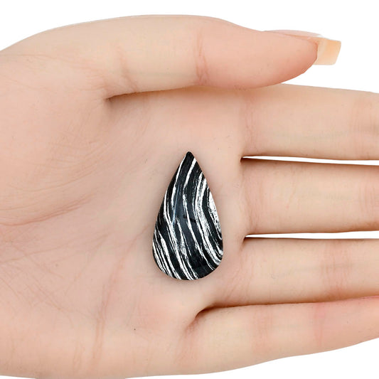 Silver Leaf Obsidian 31.4x17.45x6 mm Pear Gemstone LS01661-22