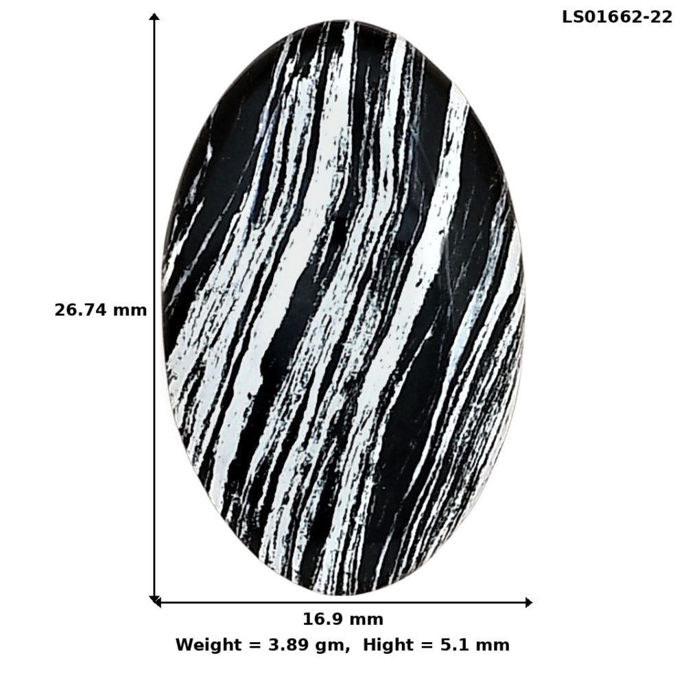 Silver Leaf Obsidian 26.74x16.9x5.1 mm Oval Gemstone LS01662-22