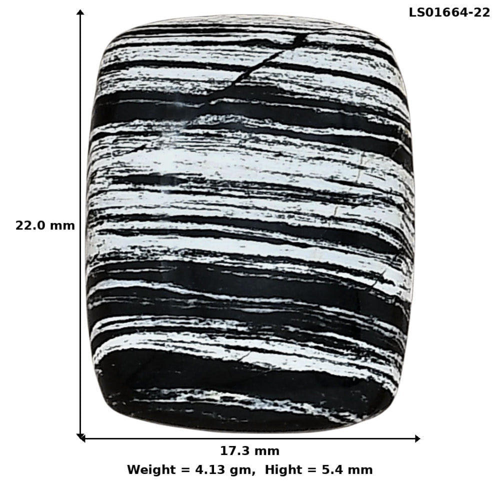 Silver Leaf Obsidian 22x17.3x5.4 mm Baguette Gemstone LS01664-22