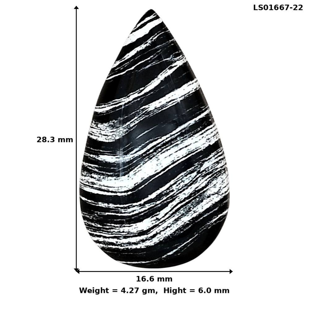 Silver Leaf Obsidian 28.3x16.6x6 mm Pear Gemstone LS01667-22