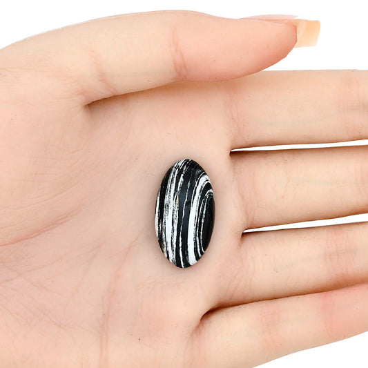 Silver Leaf Obsidian 26x14.3x5.7 mm Oval Gemstone LS01670-22
