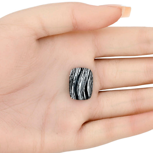 Silver Leaf Obsidian 19.5x14.5x6 mm Baguette Gemstone LS01676-22