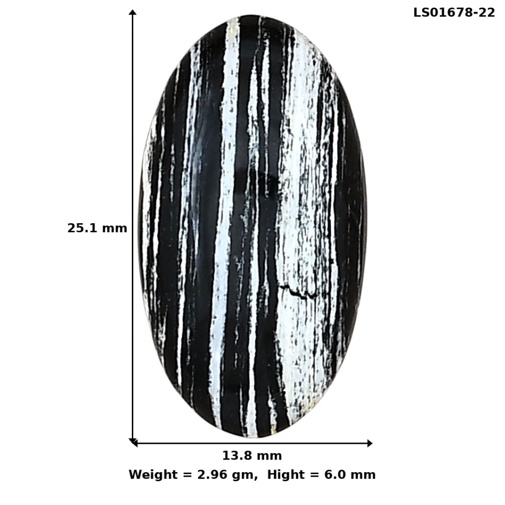 Silver Leaf Obsidian 25.1x13.8x6 mm Oval Gemstone LS01678-22