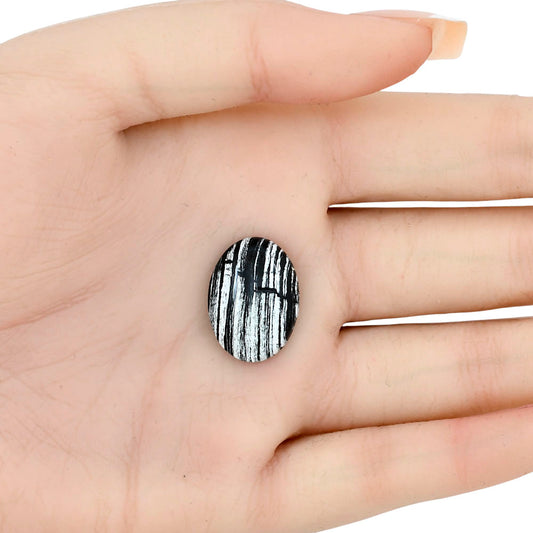 Silver Leaf Obsidian 20.5x15x5 mm Oval Gemstone LS01679-22