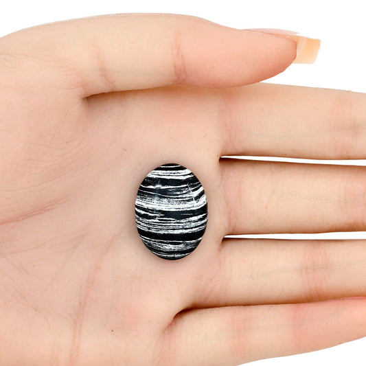 Silver Leaf Obsidian 23.5x18x5.7 mm Oval Gemstone LS01681-22