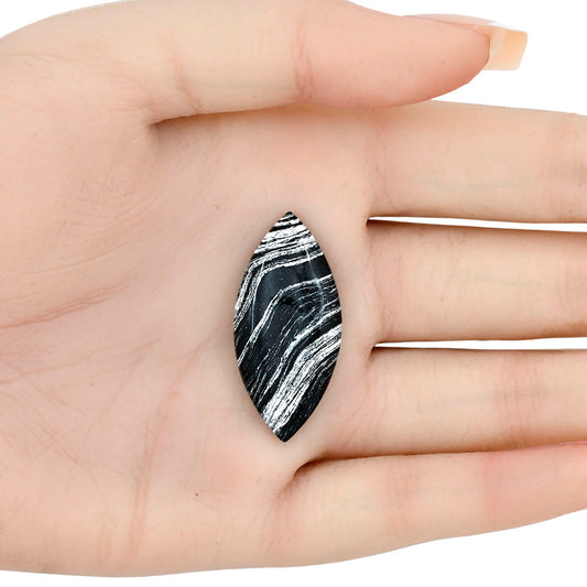 Silver Leaf Obsidian 35.15x16.6x5.7 mm Pear Gemstone LS01682-22