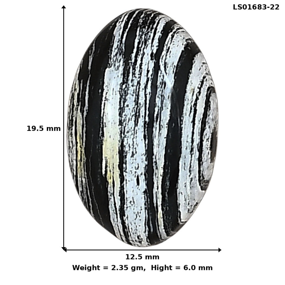 Silver Leaf Obsidian 19.5x12.5x6 mm Oval Gemstone LS01683-22