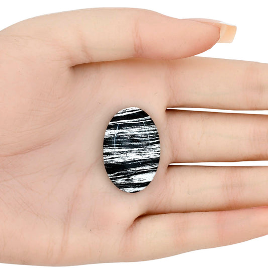 Silver Leaf Obsidian 29.7x20x5.7 mm Oval Gemstone LS01684-22