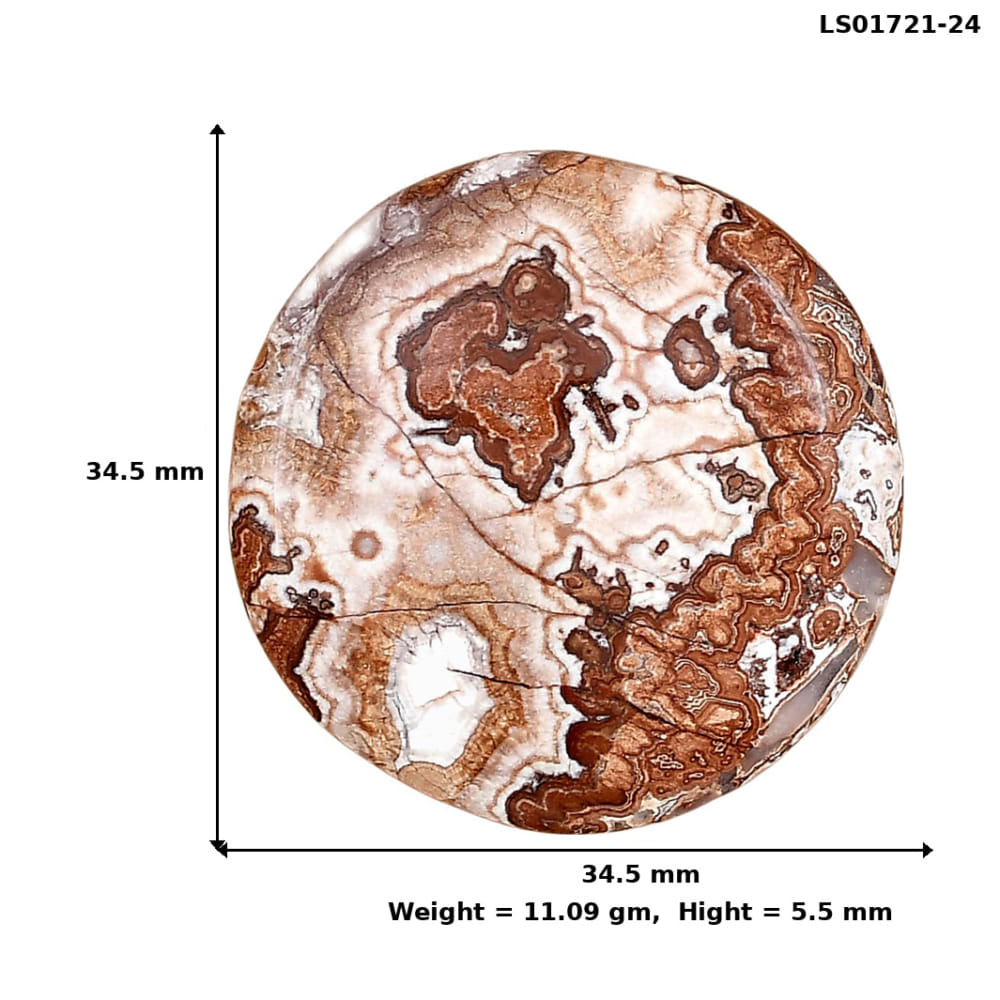Rosetta Picture Jasper 34.5x34.5x5.5 mm Round Gemstone LS01721-24