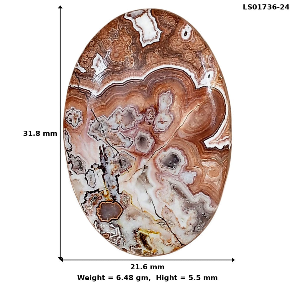 Rosetta Picture Jasper 31.8x21.6x5.5 mm Oval Gemstone LS01736-24