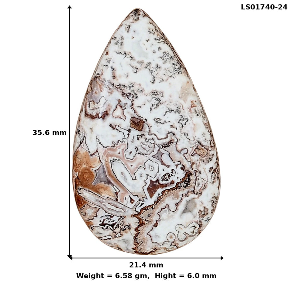 Rosetta Picture Jasper 35.6x21.4x6 mm Pear Gemstone LS01740-24