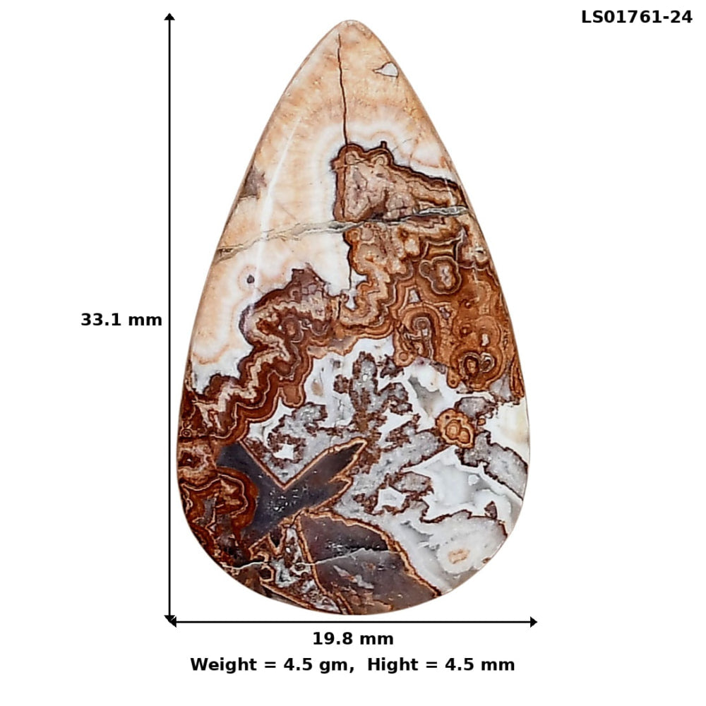 Rosetta Picture Jasper 33.1x19.8x4.5 mm Pear Gemstone LS01761-24