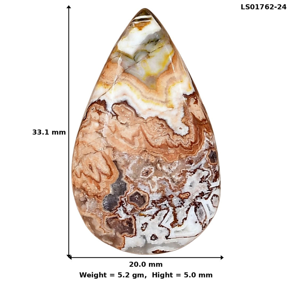 Rosetta Picture Jasper 33.1x20x5 mm Pear Gemstone LS01762-24